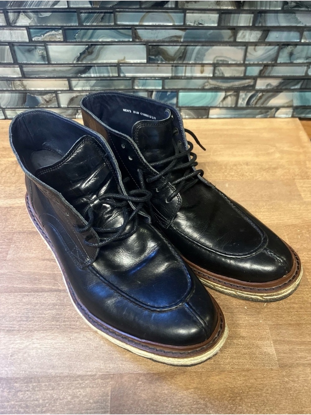 Cole Haan 8.5M Men's Black Leather Ankle Dress Boots